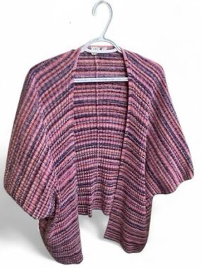 GAP Pink and Blue Striped Open-Front Knit Cardigan